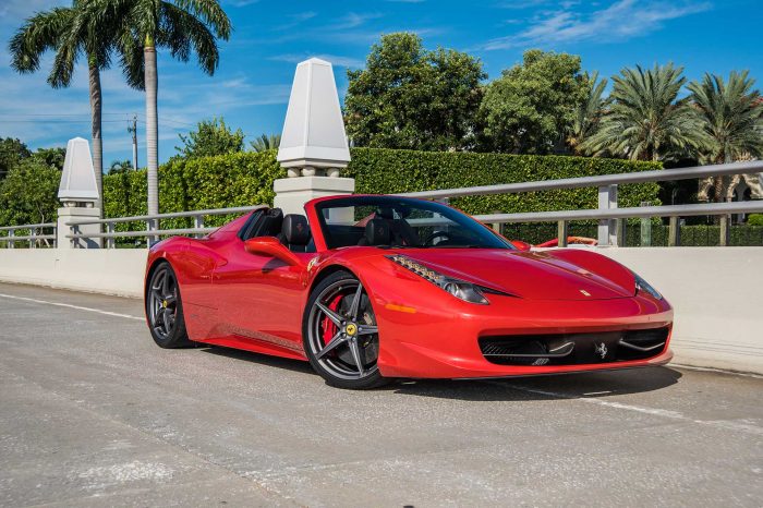 Rent the Ferrari 458 Spider Red in Miami