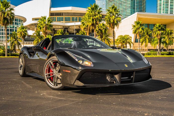 Rent the Ferrari 488 Spider Black in Miami