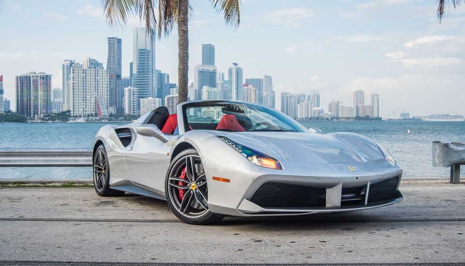 Rent the Ferrari 488 Spider Silver in Atlanta