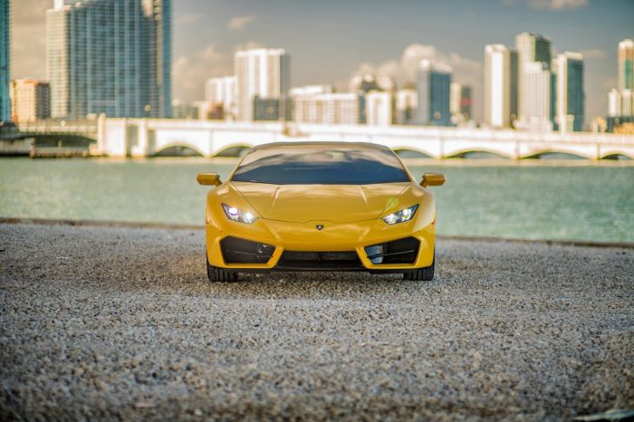 Rent the Lamborghini Huracan Yellow in Miami