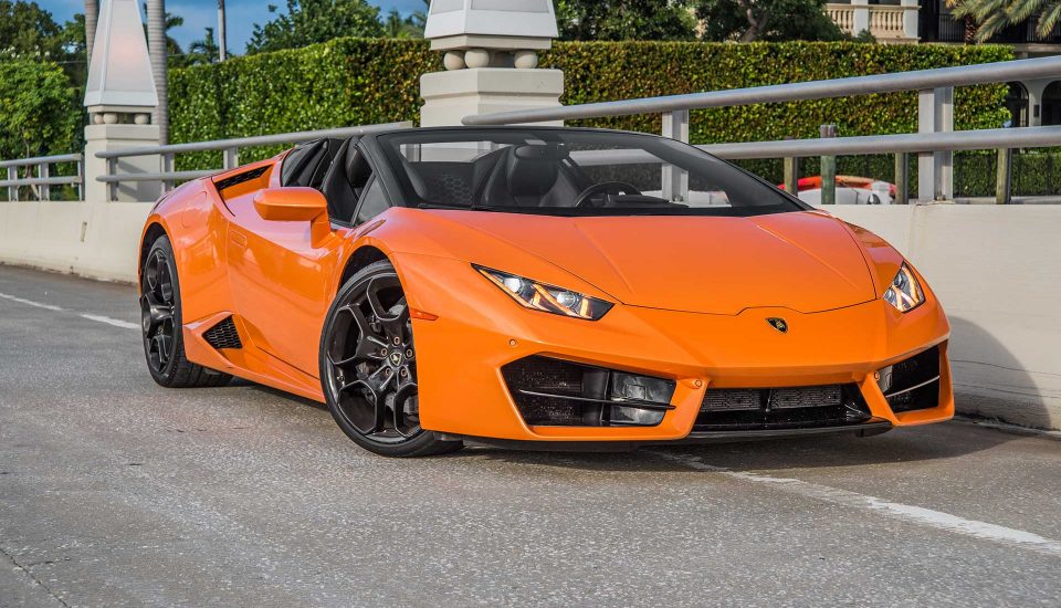 Rent the Lamborghini Huracan Orange with Black in Miami