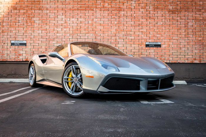 The New Silver Ferrari 488 Rental in Miami