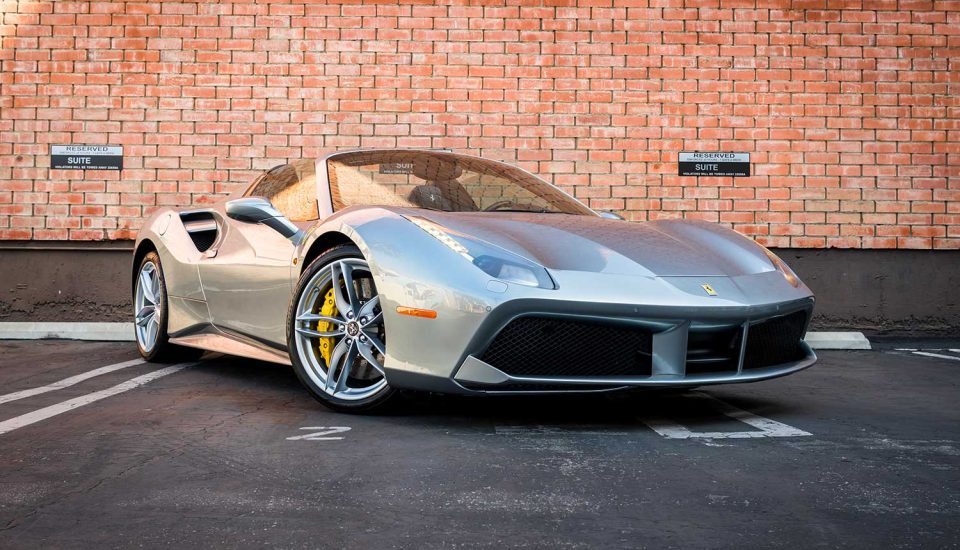 The New Silver Ferrari 488 Rental in Las Vegas