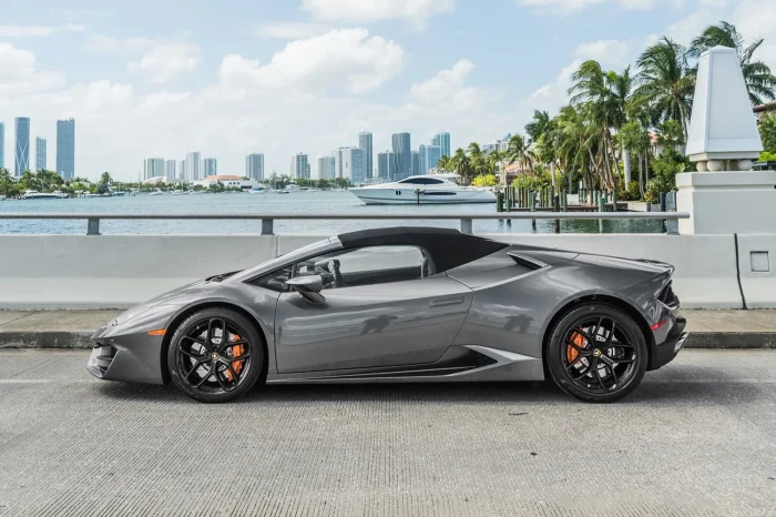 Rent the Lamborghini Huracan Dark Grey in Miami